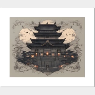 Old Mysterious Japanese Castle Posters and Art